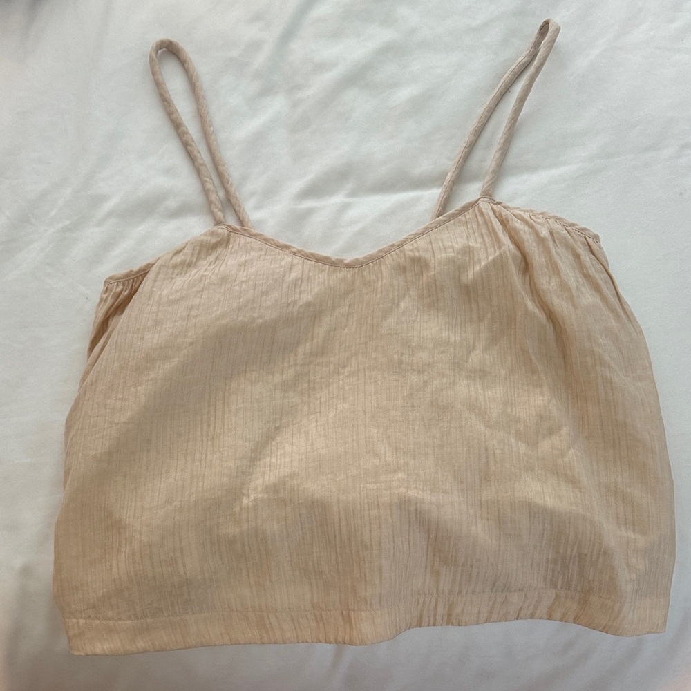 Anine Bing Beige Spaghetti Strap Tank Top